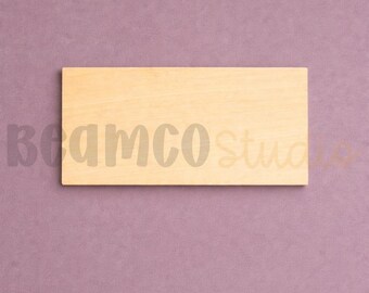Rectangle Wooden Blank | Laser Cut Craft Shape | Unfinished Wood