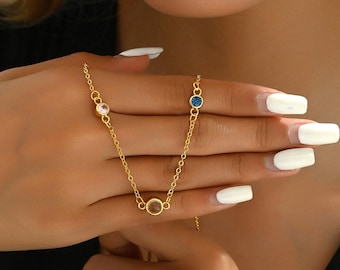 Collar con cuentas redondas y piedras de nacimiento con proyección de fotos, collar con foto personalizado, colgante con foto conmemorativa, regalo para ella, regalo de San Valentín