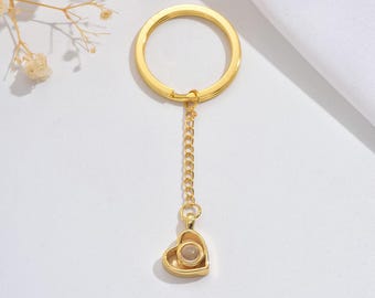Heart Shape Photo Projection Keychain, Personalized Photo Keychain, Custom Photo Keychain, Gift for Her, Custom Pet Photo Keychain