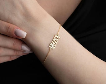 Pulsera coreana personalizada, pulsera con nombre Hangul, delicada pulsera coreana, joyería coreana personalizada, regalo para estudiantes de coreano