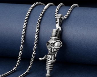 Handmade Spark Plug Necklace, 3D Spark Plug Charm Necklace, Car Mechanic Charm Necklace, Car Parts Charm, Mechanic Gift Necklace for Men