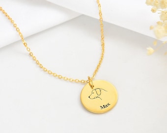 Personalisierte Hundehalskette, personalisierte Schmuck für Tierliebhaber, Tier Haustier Erinnerungsgeschenk, Hunderasse Silhouette Halskette, Hundehalskette mit Gravur