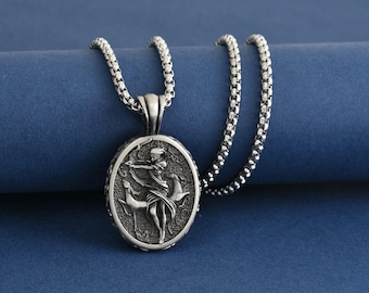 Greek Goddess Artemis Charm Necklace, Handmade  Greek Mythology Necklace, Roman Goddess of the Hunt Diana Locket, Special Gift for Her