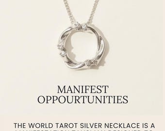 The World Tarot Card Sterling Silver Necklace: Witch Jewelry - Minimalist 925 Silver Completion talisman