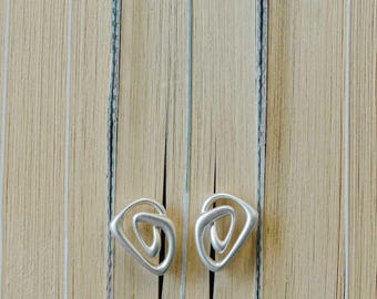 Sacred Spiral Sterling Silver Earstuds: Fibonacci Geometry Studs - 925 Silver Growth Symbol Minimalist Jewelry
