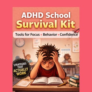 ADHD School Support Toolkit, Helping Kids Focus in Classroom, Executive Function Kids, ADHD School Success