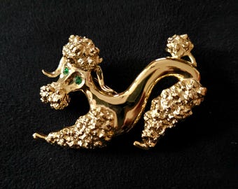 Gerry's Gold Tone Poodle Dog Brooch