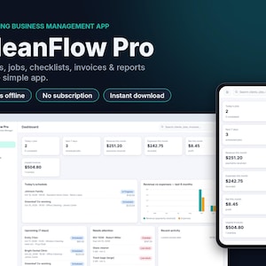 Cleaning Business Management Software | Client CRM, Job Scheduling, Invoices, Estimates & Expenses | CLEANFLOW PRO