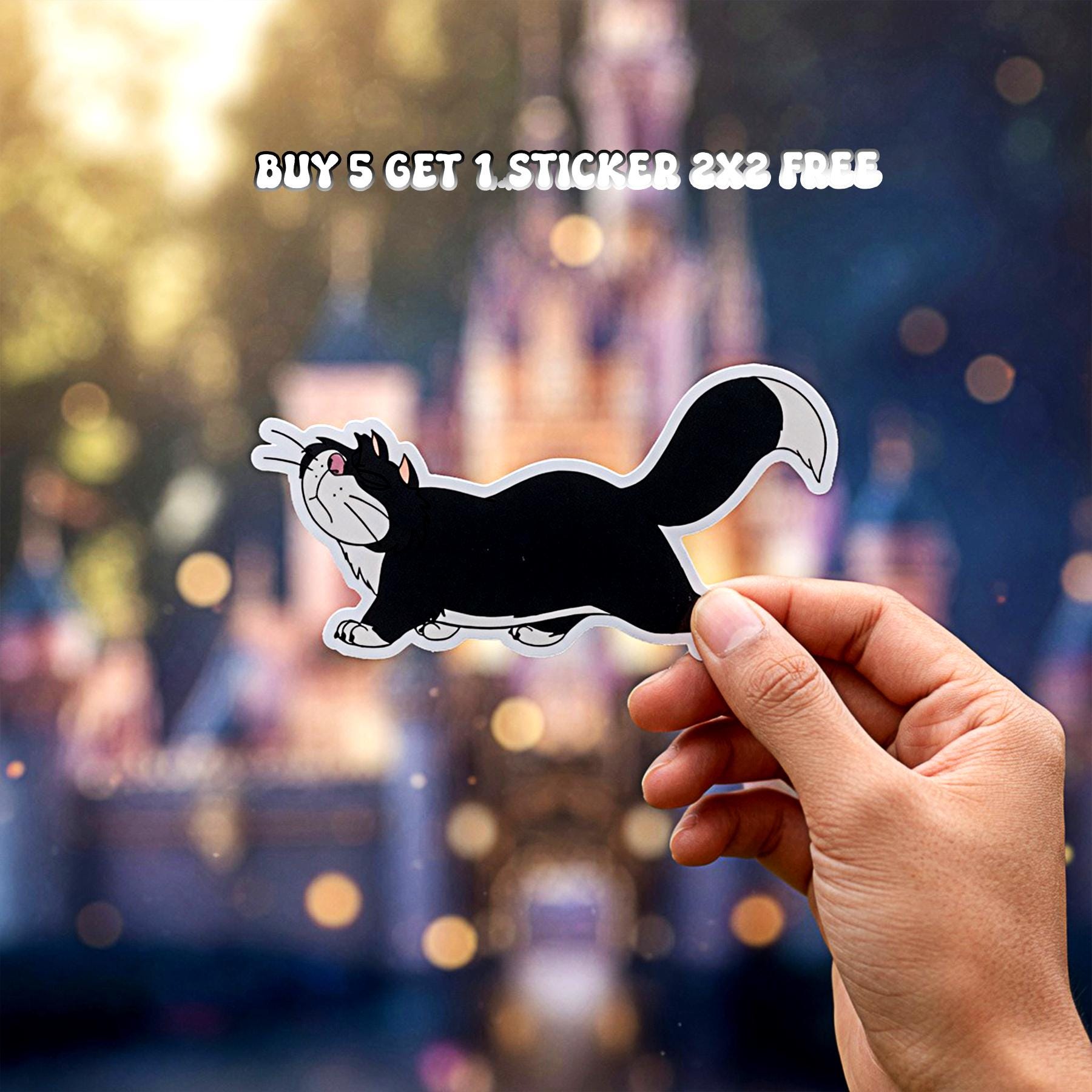 Cinderella Cat Lucifer Sticker: Waterproof Vinyl Decal Hydro Flask - Etsy