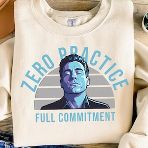 Meme divertido de hombre bailando PNG SVG – Cero práctica, compromiso total, divertido clipart de cultura pop