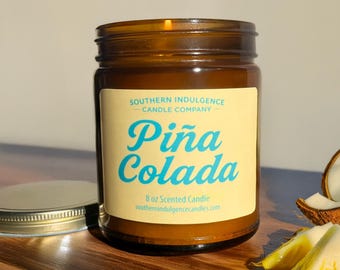 Pina Colada Artisanal 8 oz Handmade Soy Candle