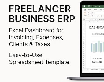 Plantilla de factura de Excel para consultores autónomos y pequeñas empresas. Sistema ERP inteligente completo con macros habilitadas.