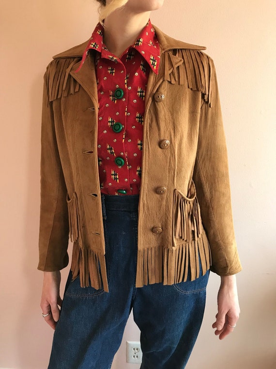 1940s fringe suede jacket . 40s boys jacket
