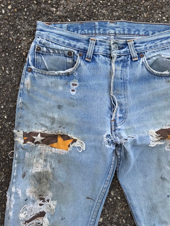 vintage Levi's jeans . vintage 80s psychedelic pa… - image 2