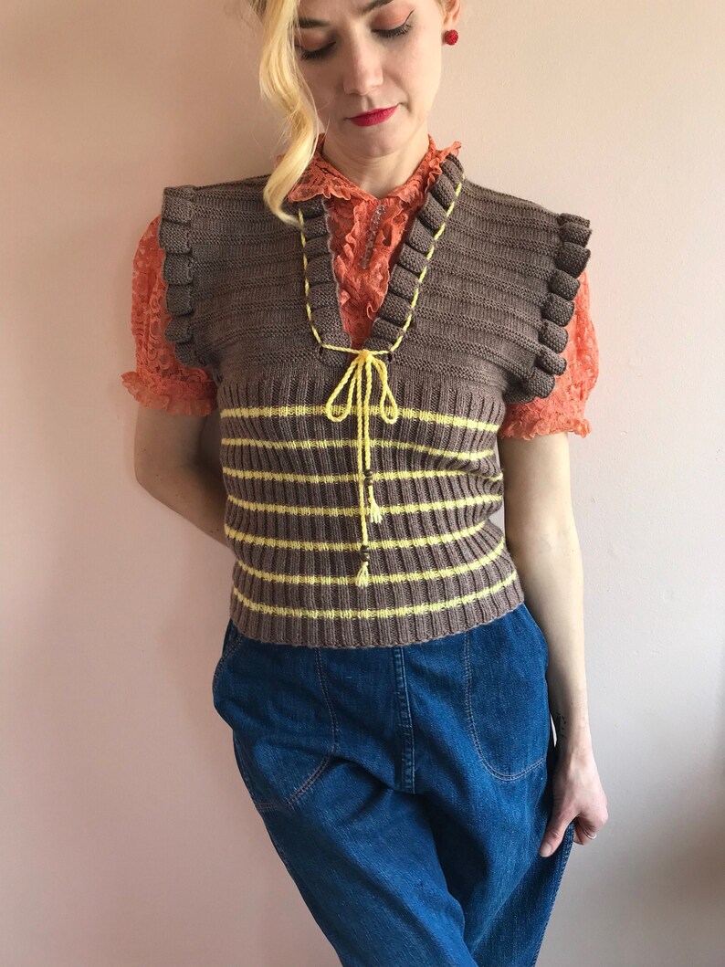 1940s German knitwear sweater . 40s vintage authentic hand Etsy