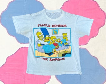The Simpsons/ \"FAMILY BONDING\" Tee　USA製 Vintage 1980s Simpsons Family Bonding Tee - Large – Tall