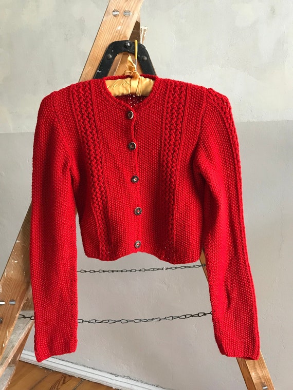 1940s Bavarian knitwear sweater . 40s vintage auth