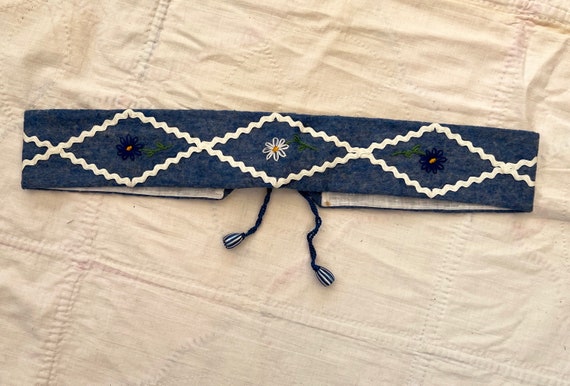 1940s Bavarian belt . 40s vintage hand embroidere… - image 3
