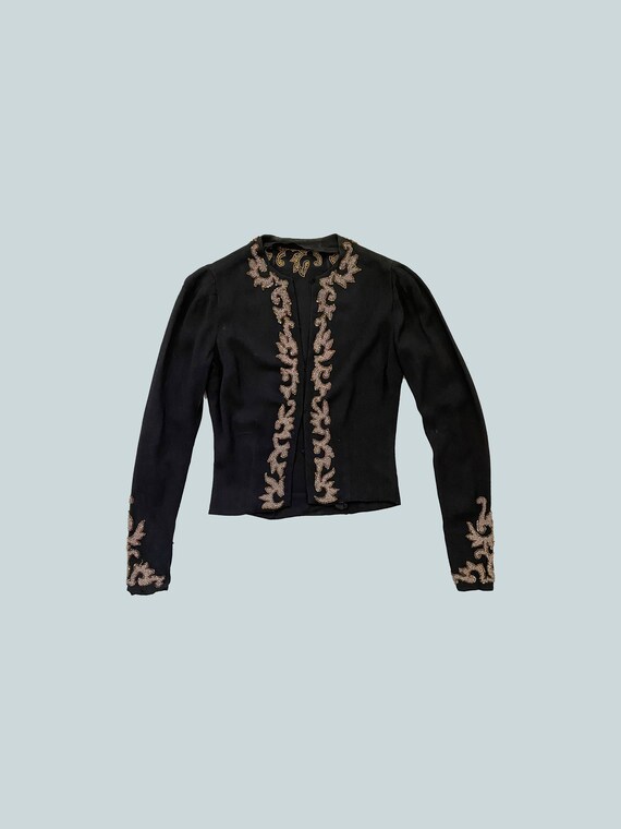 1930s embroidered blouse . vintage 30s risqué choc