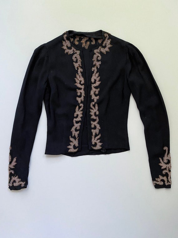 1930s embroidered blouse . vintage 30s risqué choc