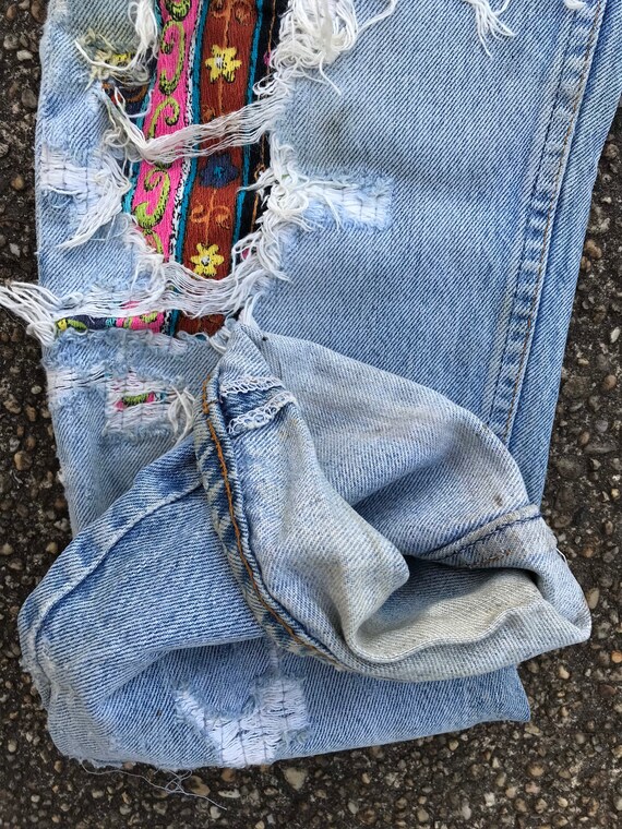 vintage Levi's jeans . vintage 80s psychedelic pa… - image 6