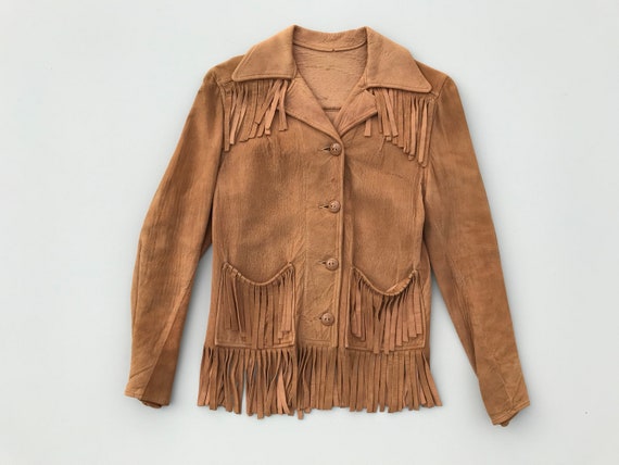 1940s fringe suede jacket . 40s boys jacket