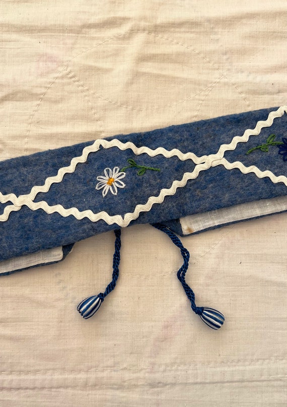 1940s Bavarian belt . 40s vintage hand embroidere… - image 7