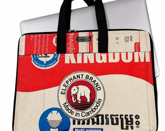 Laptop Handled Bag Tote Cement Bag Recycled Unique Padded Animal Design