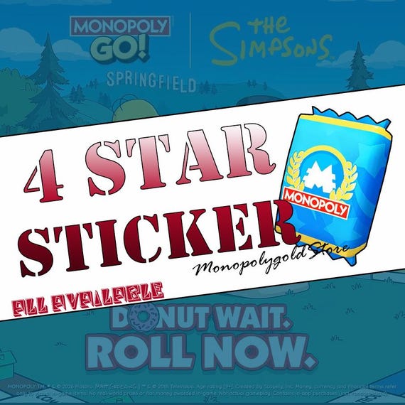 Monopoly_Go! Sticker 4 Star - All Available New Season Album