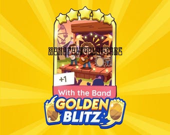 With The Band - Monopoly Go! Sticker 5 Star - Golden Blitz [ Set 20 ]