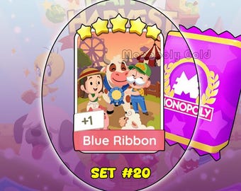 Monopoly Go! Blauwe lintstickers met 5 sterren [Set van 20]