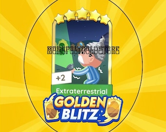 Außerirdischer - Monopoly Go! Sticker 5 Sterne - Goldener Blitz [ Set 19 ]