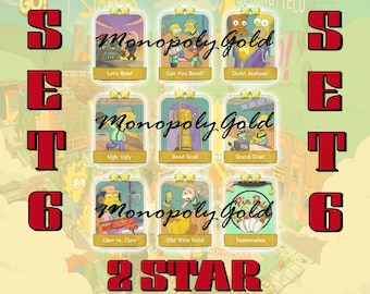 Monopoly Go! Sticker 2 Star ( Set 6 ) All Available New Season Album