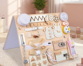Montessori druk bord en activiteitencentrum | 1e verjaardagscadeau voor peuters | Zintuiglijk speelgoed | Kinderkamerdecoratie