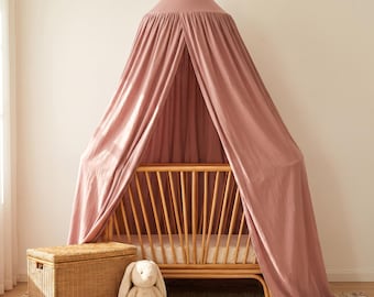Boho kinderbedhemel | Neutrale hangende tent | Luifel babybedje en leeshoekje voor peuters | Zachte pastelkleurige speelkamerdecoratie