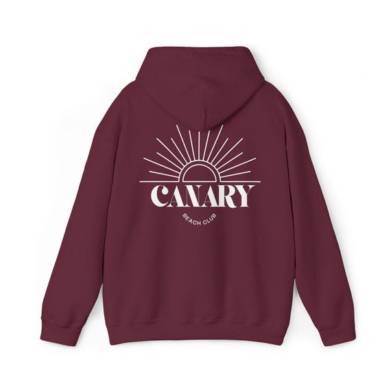 Canary Sunrise Hoodie | retro sunburst logo sweatshirt