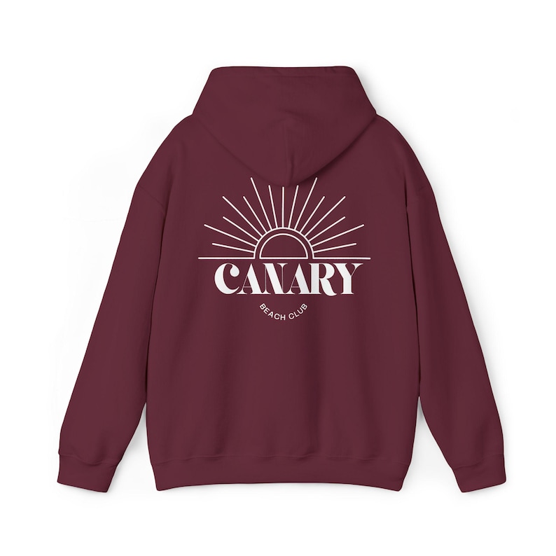Hoodie met capuchon en zonsopgang | Retro sweatshirt met sunburst-logo afbeelding 1