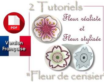 Tutoriel PDF en français : Réaliser une canne 'cerisier' en pâte polymère 2 VERSIONS !