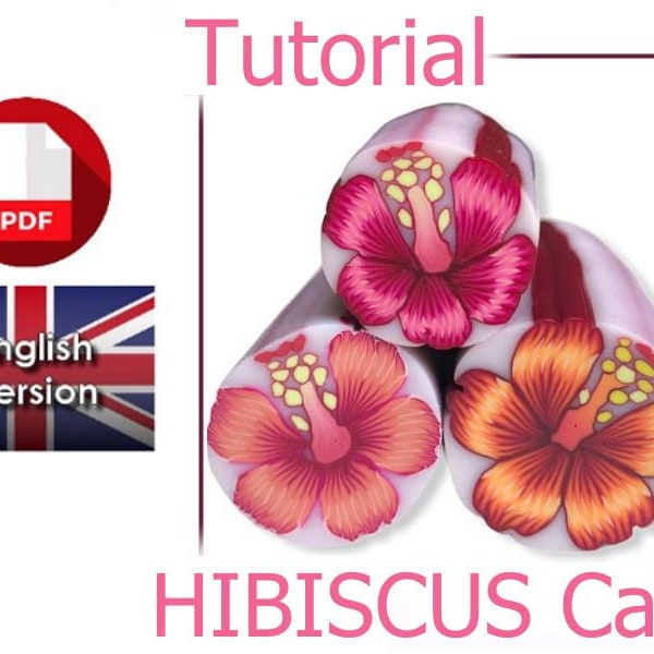 Tutorial / PDF English : Cane 'Hibiscus' with Polymer Clay