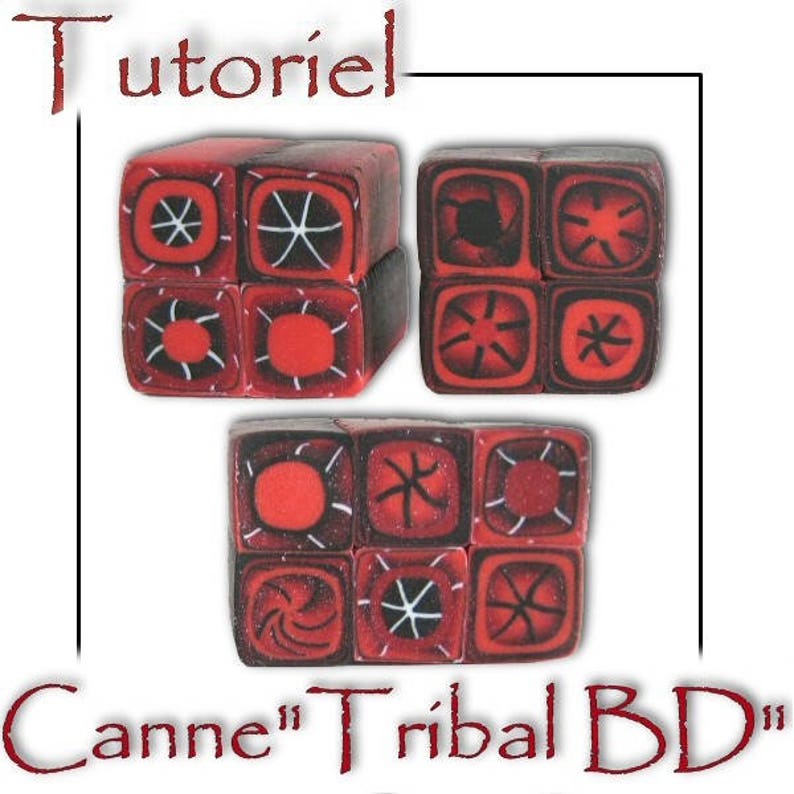 Tutoriel PDF en français : Réaliser une canne tribal BD en pâte polymère image 2