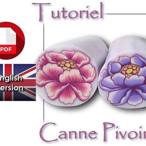 Tutorial / PDF English: Cane &#39;Peony flower&#39; with Polymer Clay