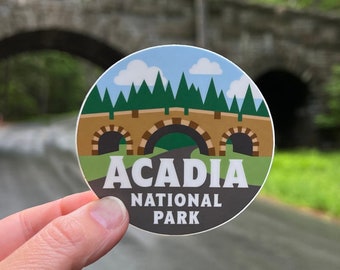 Acadia National Park Sticker (Carriage Road, Stanley Brook Bridge, Maine)