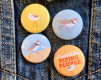 Piping Plover 1-inch button set