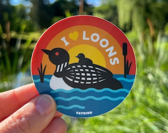 I heart Loons Sticker (3 inch)