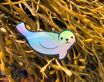 Holographic Harbor Seal sticker