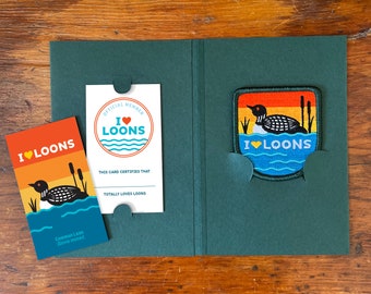 Loon Patch (I heart loons) with optional membership kit