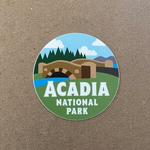 Adesivo del Parco Nazionale di Acadia (Carriage Road, Jordan Pond Bridge, Maine)