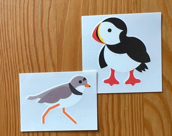 2 Temporary Tattoos: Plover and/or Puffin