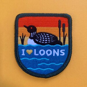 Loon Patch I heart loons with optional membership kit image 3