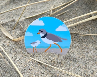 Piping Plover and Chick 2.5-inch sticker